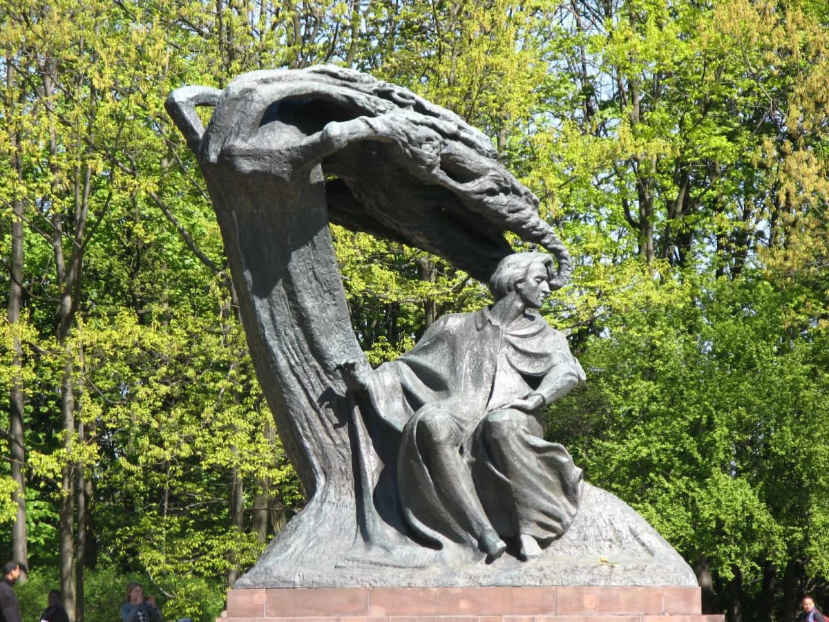 Bronze monument to Frederic Chopin in Łazienki Park, Warsaw