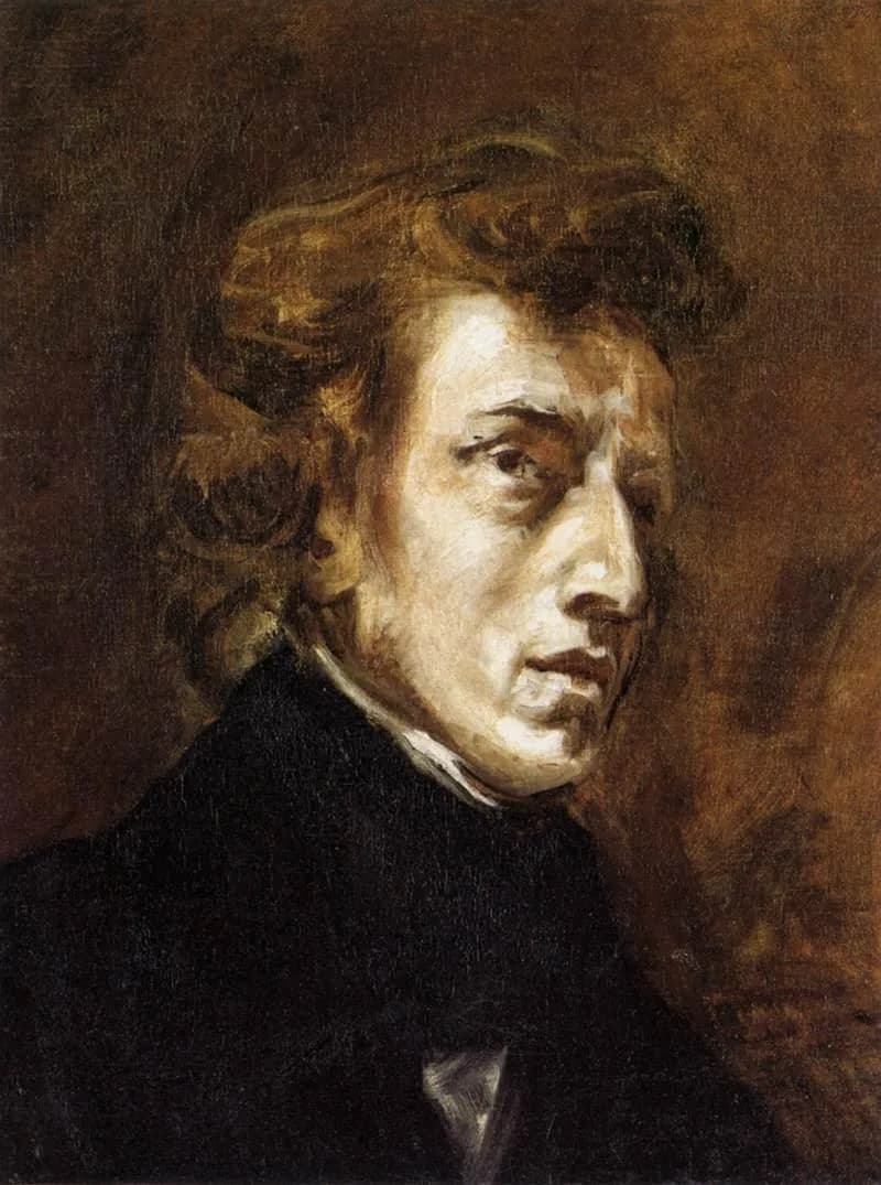 Portrait of Frederic Chopin by Eugene Delacroix, 1838