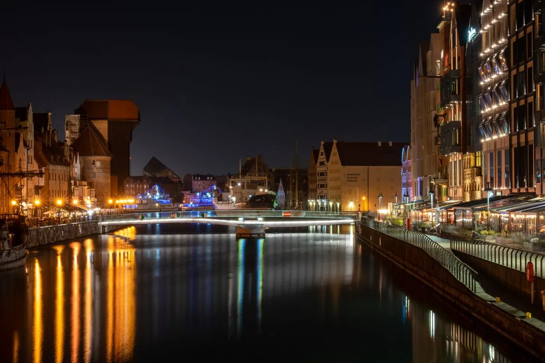 Scenic view of Gdańsk port city lights on the Baltic coast — Photo by Daniel Trylski on Pexels
