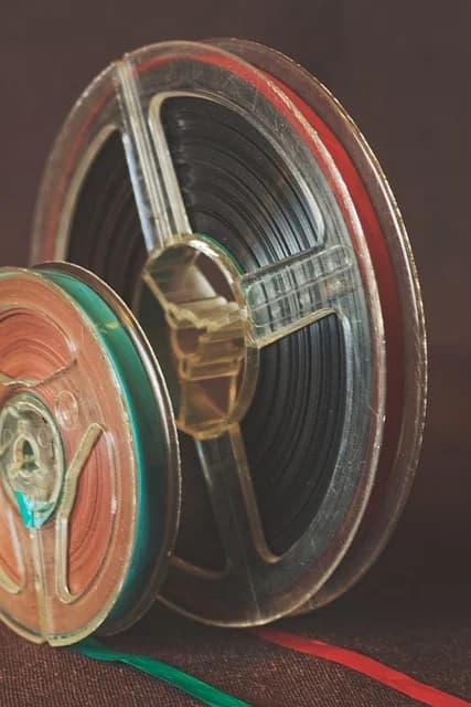 Vintage film reel representing Krzysztof Komeda's work scoring over 70 films