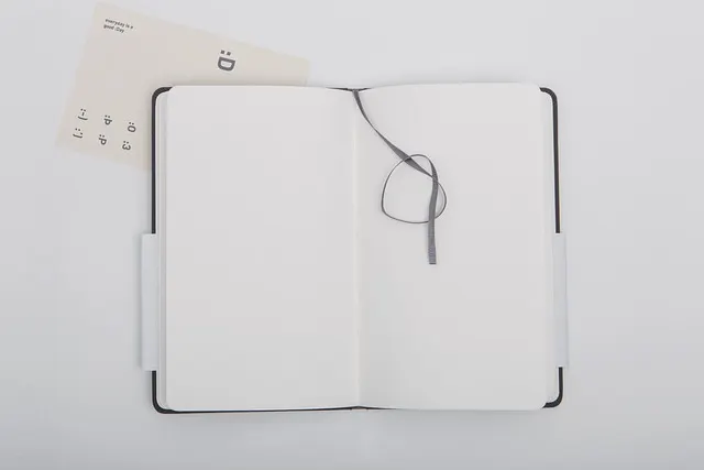 A blank open notebook, ready for writing down untranslatable Polish words like zal and kombinowac