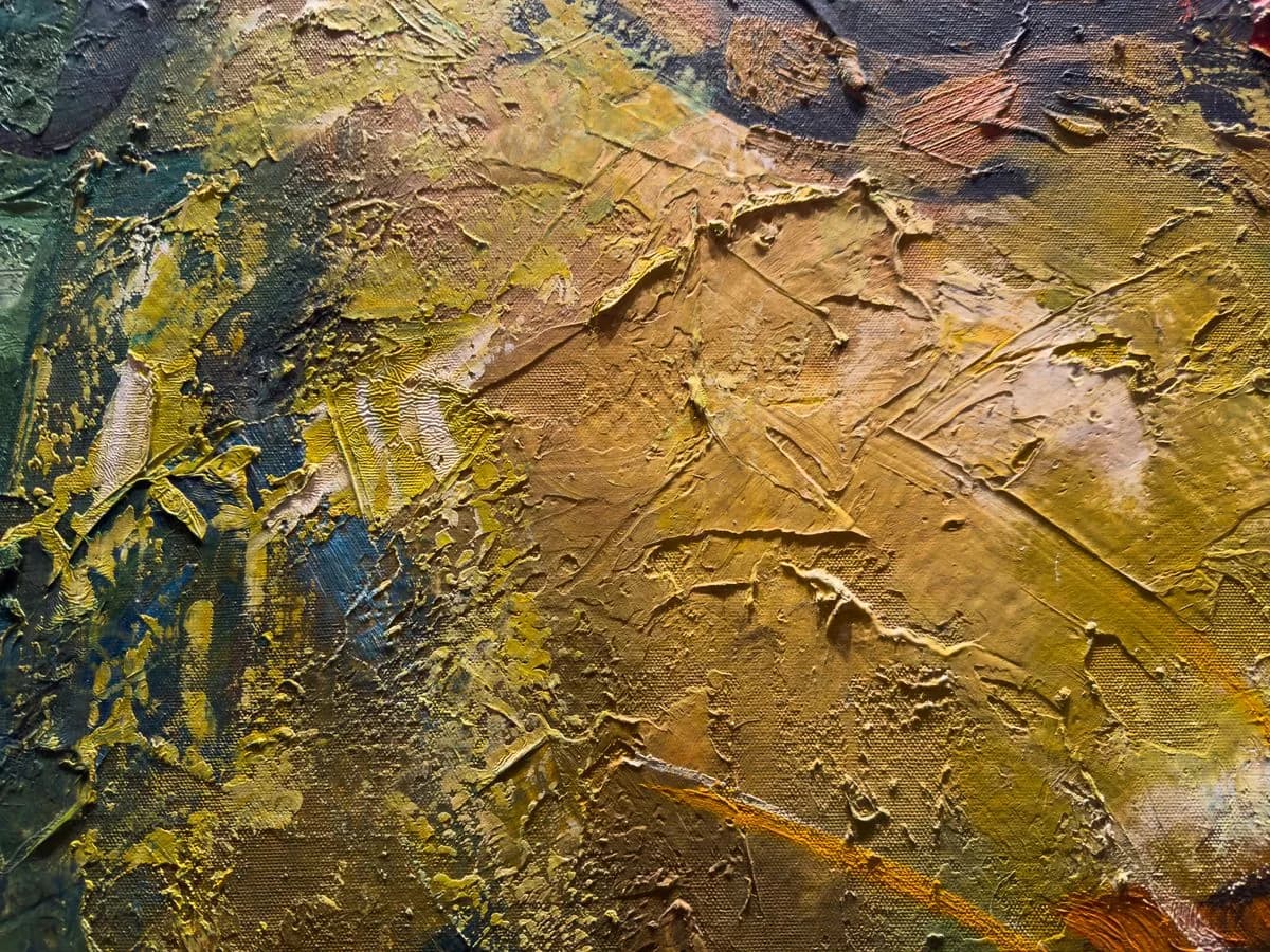 Abstract textured oil painting close-up — dark earth tones, layered brushstrokes — Photo by N/A on Pexels