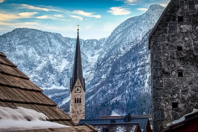 Snow-covered mountain town of Wisla, Poland, birthplace of Adam Malysz
