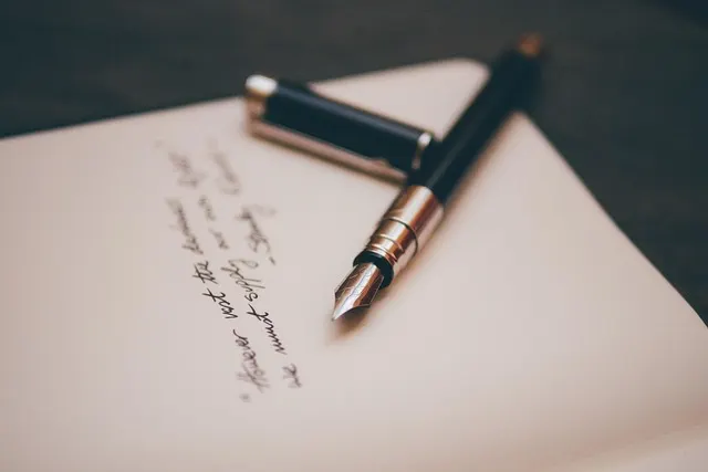 An open notebook page with handwritten notes, the kind used for studying vocabulary lists
