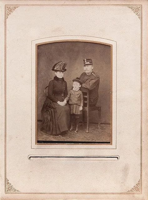 Vintage family portrait photograph, representing generations of traditional Polish naming customs
