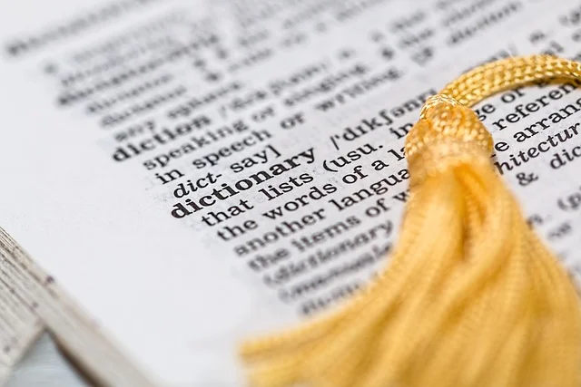 Open dictionary pages representing looking up Polish vocabulary