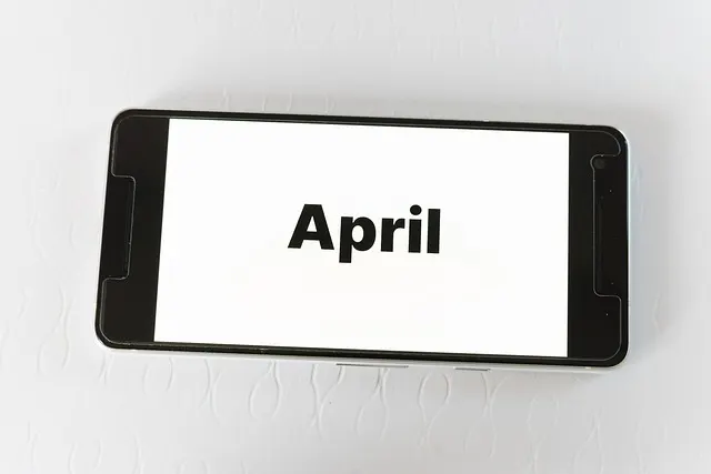 A smartphone screen displaying a single month name in large text