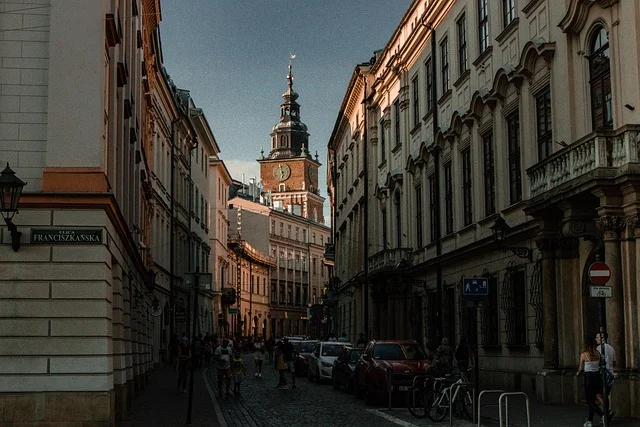 Krakow old town square where Stanislaw Lem lived and died